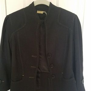max studio black blazer with pleating